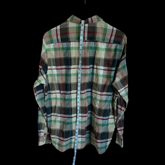 Ted Baker London size 6 XXL Mens Plaid Button Up cotton shirt Elbow Patch Spring - Picture 2 of 6